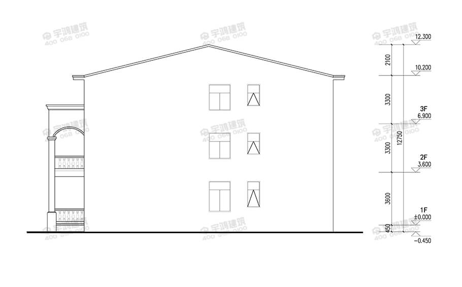 9x19米帶堂屋新農(nóng)村別墅設計圖紙