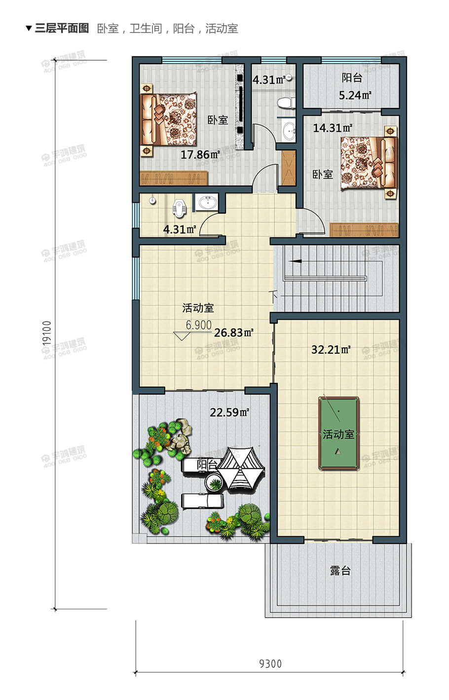 9x19米帶堂屋新農(nóng)村別墅設計圖紙